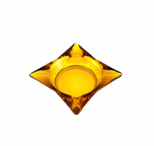 Vintage MCM Amber Starburst Ashtray