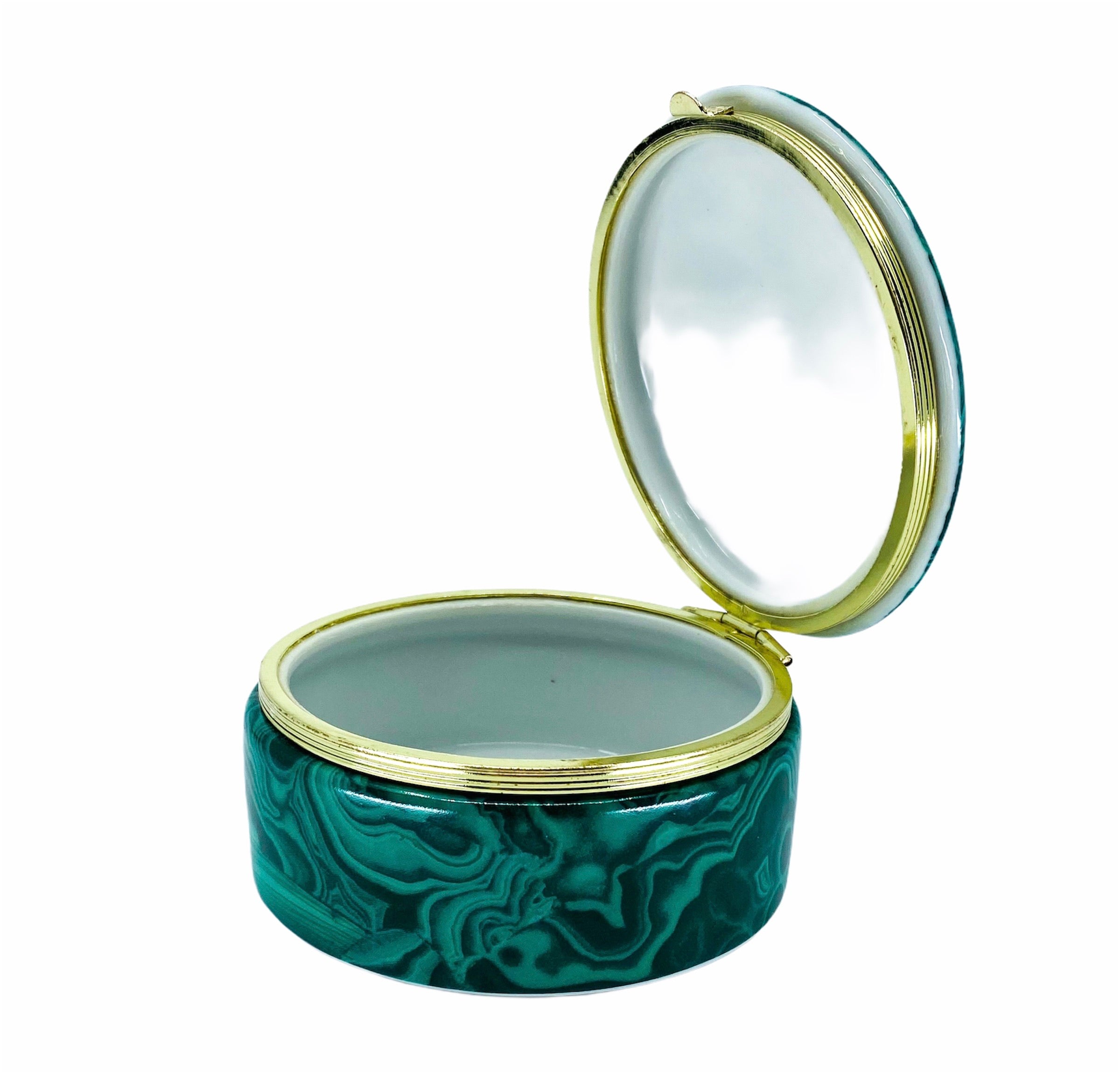 Vintage Frederick Cooper Faux Malachite Porcelain Box
