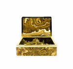 Stone Marble Keepsake Box with Brass Trim