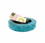 Solid Green Round Marble Ashtray