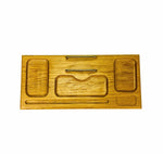 MCM Walnut Wood Desk Organizer / Valet Tray