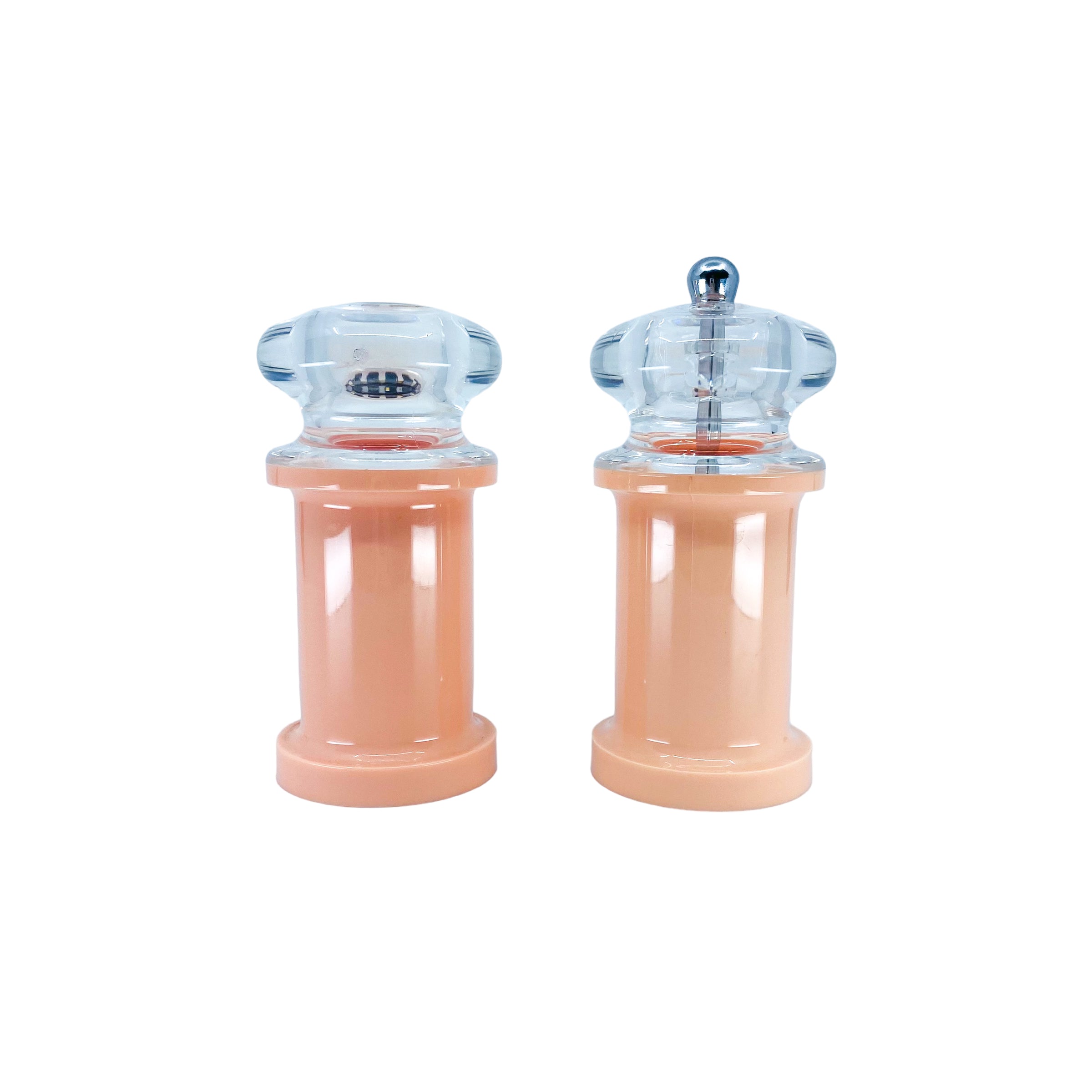 Vintage Pink Acrylic Salt + Pepper Shakers