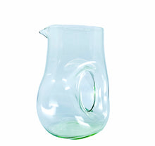 Green Pinched Glass Pitcher
