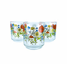 1970’s R. Carman by Arcoroc France Wildflower Glass Mugs, Set of 3
