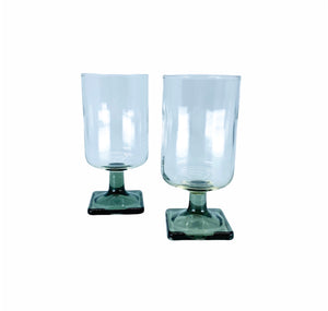 S/2 Smokey Square Bottomed Glasses