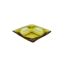 Vintage Amber Glass Square Ashtray, Set of 2