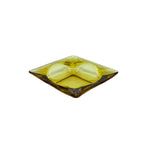 Vintage Amber Glass Square Ashtray, Set of 2