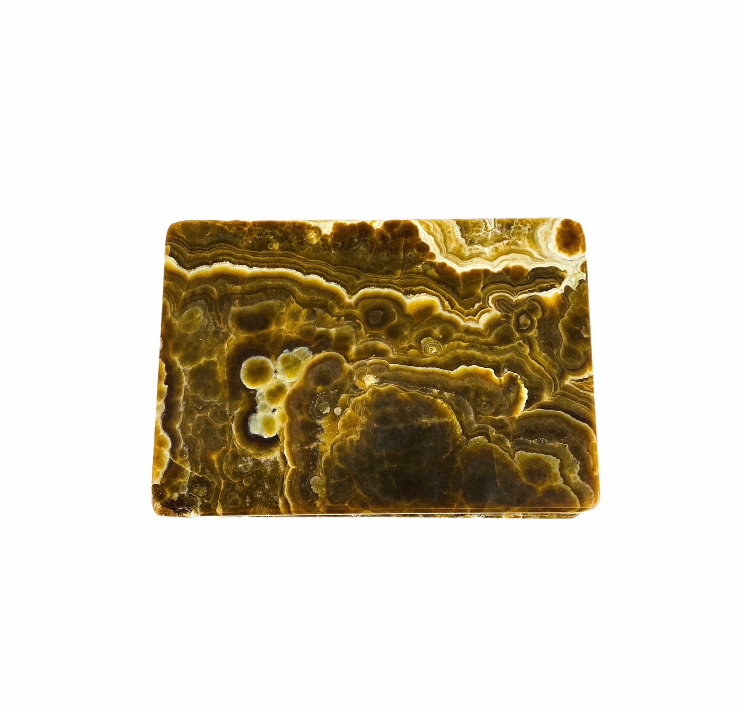 Stone Marble Keepsake Box with Brass Trim