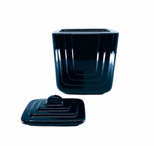 Pair of Black Art Deco Ceramic Canisters