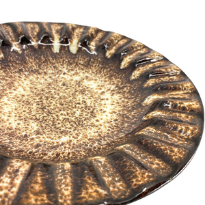 Large Studio Pottery Round Brown Ashtray