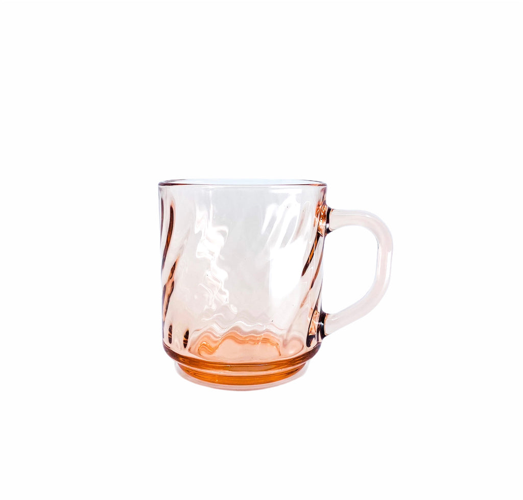 Single Rose Swirl Glass Mug