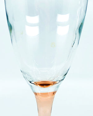 S/2 Peach Stem Champagne Glasses