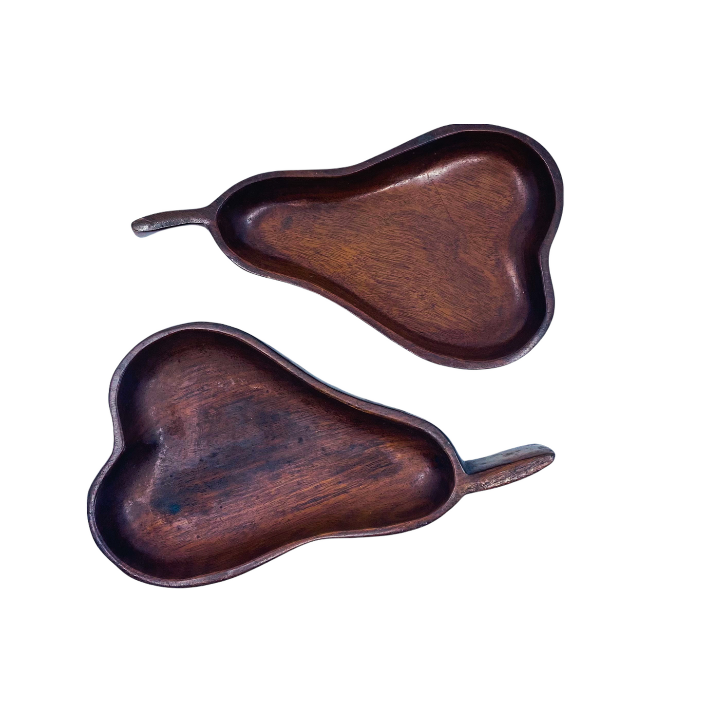 A Pair of Pear Shaped Wood Dishes