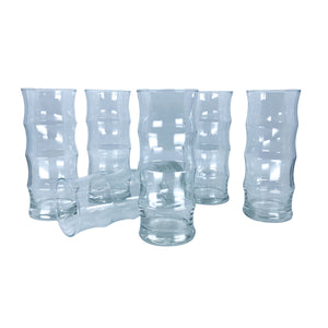 Bamboo Shaped Highball glasses, Set of 6