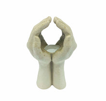 Cupping Hands Ceramic Candle Holder