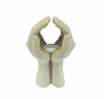 Cupping Hands Ceramic Candle Holder