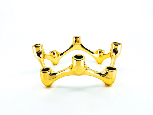 Danish Modern Gold Candelabra