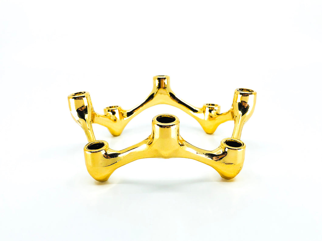Danish Modern Gold Candelabra