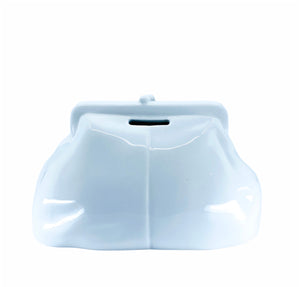White Ceramic Purse Coinbank