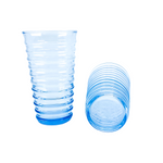 Vintage Anchor Hocking Blue Ribbed Glasses, Pair