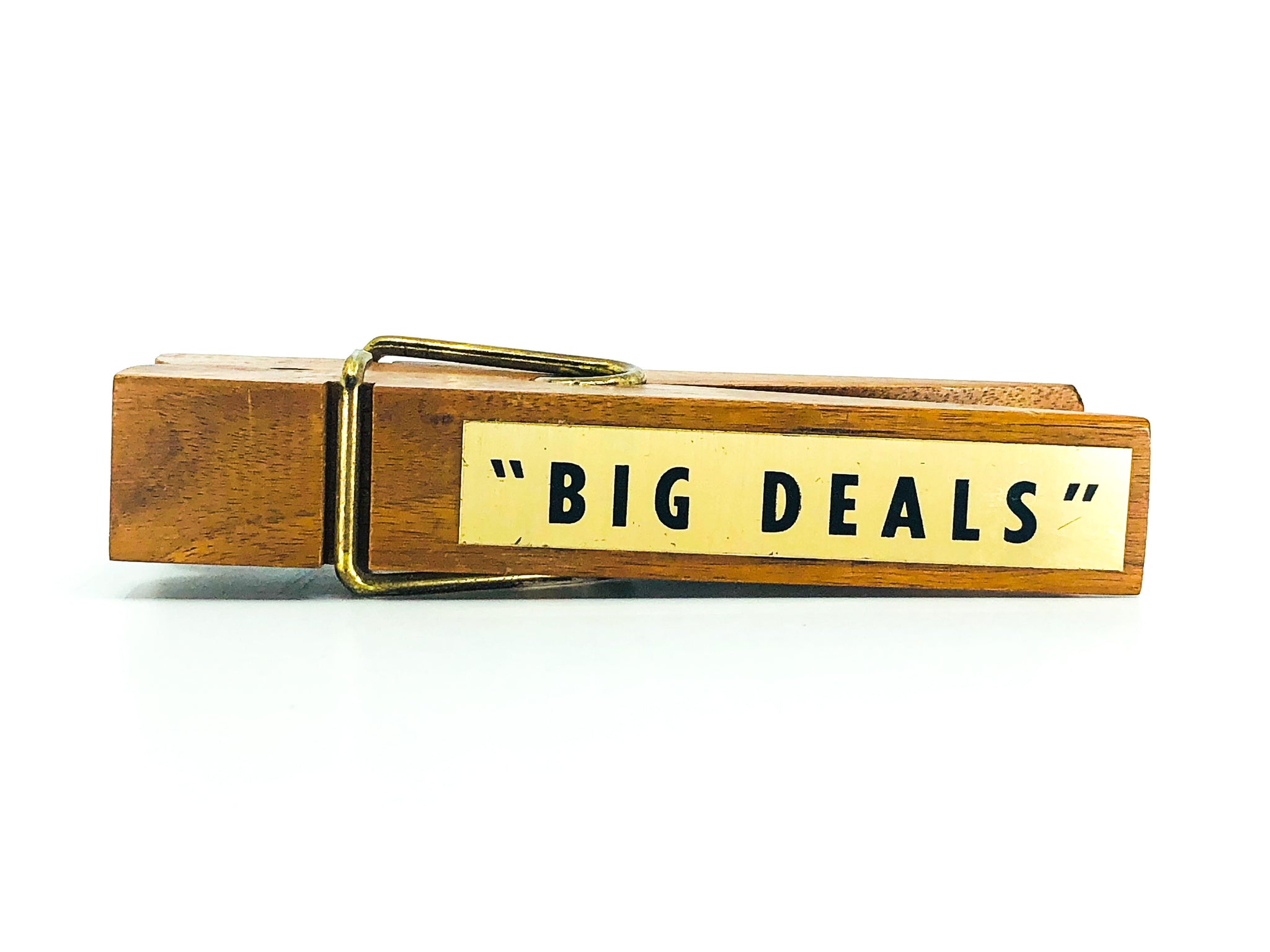 Vintage “Big Deals” Giant Wooden Clothespin Paperclip Holder