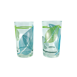 Leaf Design Glasses, Pair