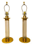 1970’s Lucite + Brass Table Lamps by Frederick Cooper, Pick Up Only