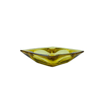 Vintage Amber Glass Square Ashtray, Set of 2