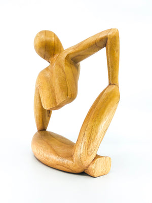 Vintage Hand Carved Wood “Thinking Man”