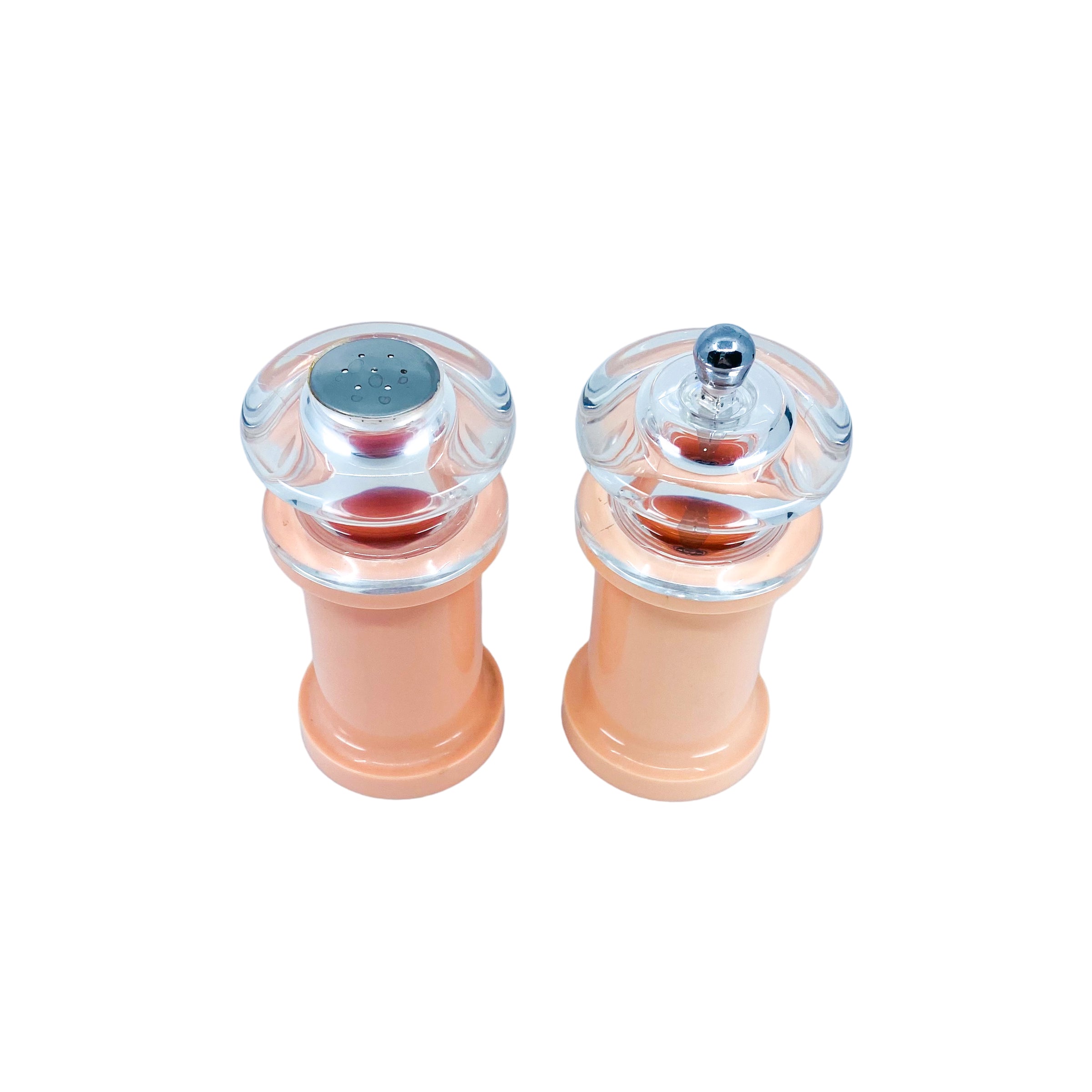 Vintage Pink Acrylic Salt + Pepper Shakers