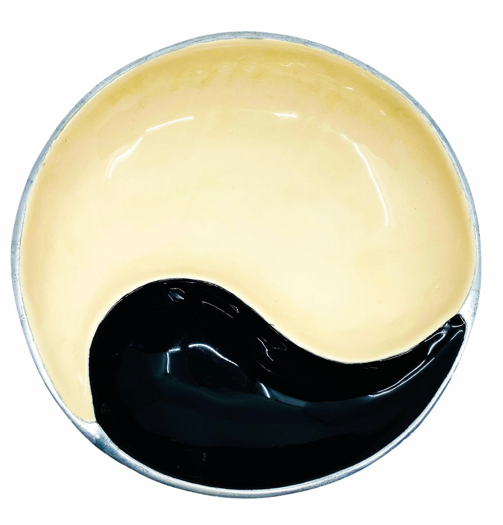 Yin Yang Enamel Serving Bowl