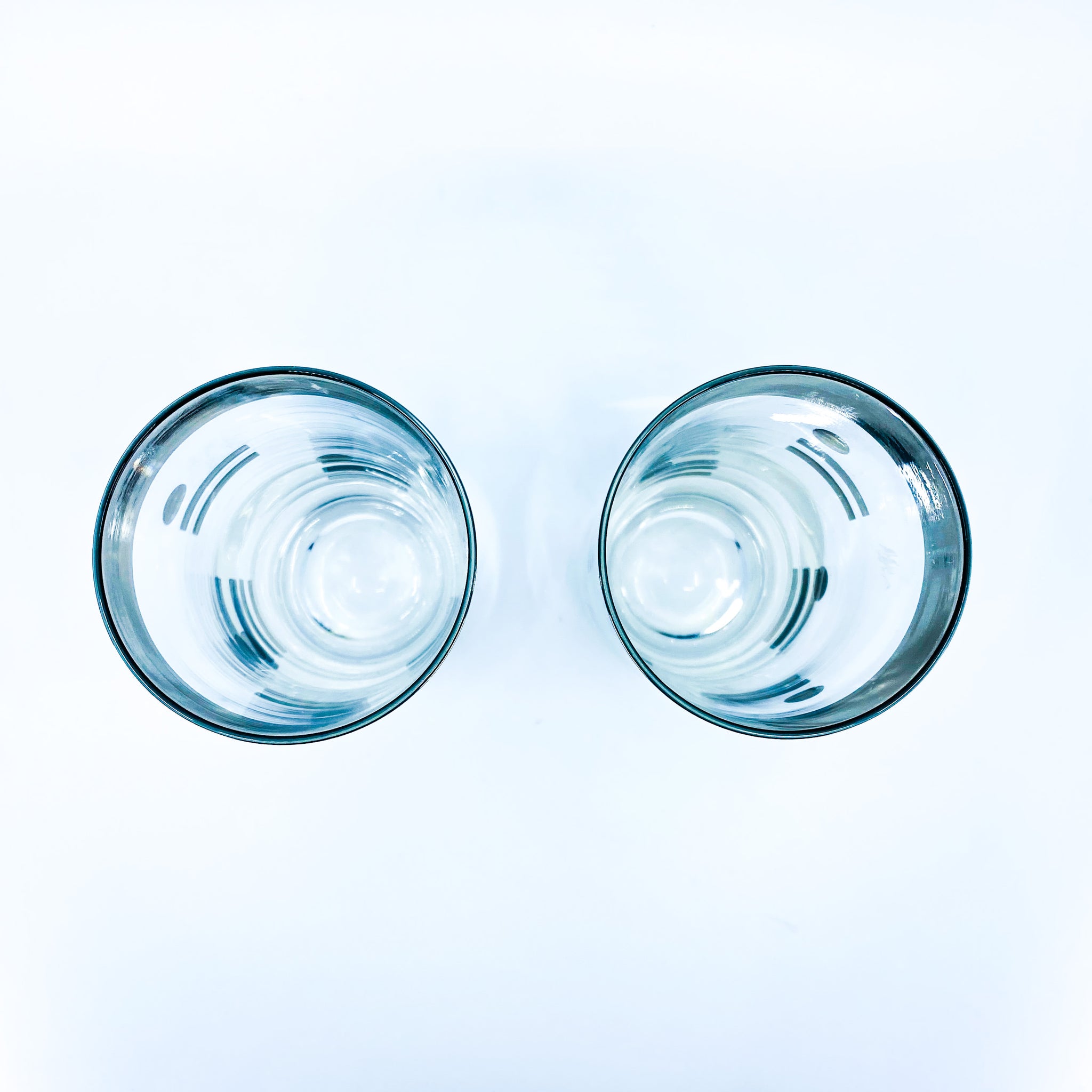 Contemporary Chrome Glasses, Pair