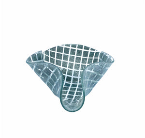 Checkered Glass Handkerchief Bowl