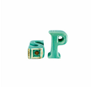 Green S & P Salt and Pepper Shakers