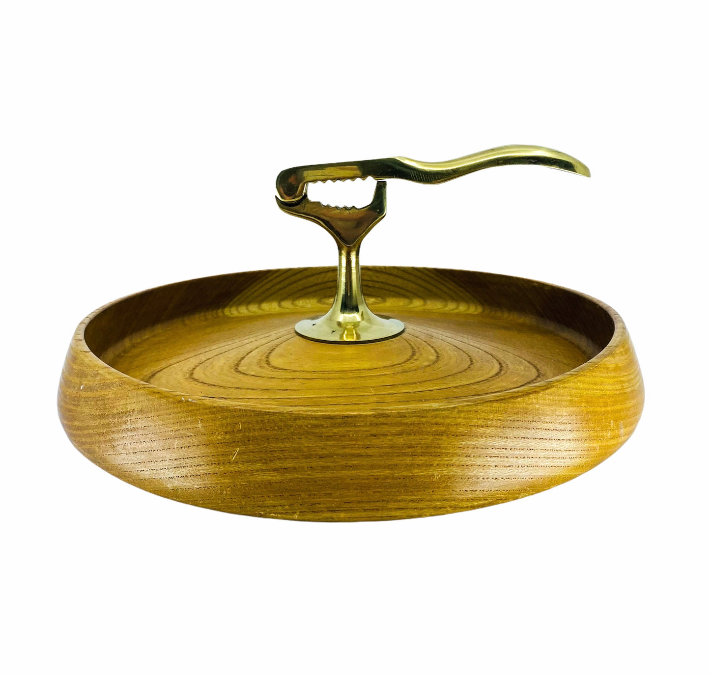 Vintage Brass Nut Bowl with Built In Nutcracker