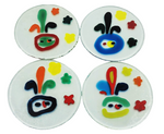 Contemporary Textured Glass Coasters, Set of 4
