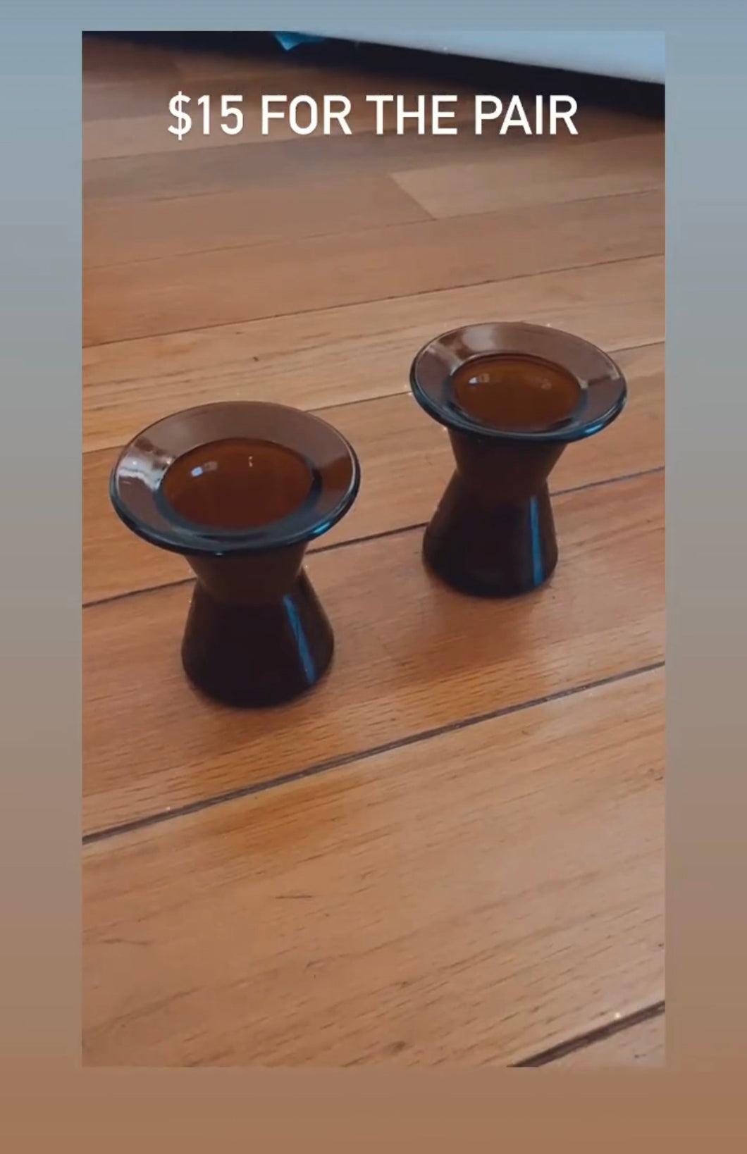 Dansk Designs Amber Candle Holders