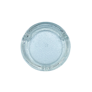 Heavy Round Pebbled Glass Ashtray