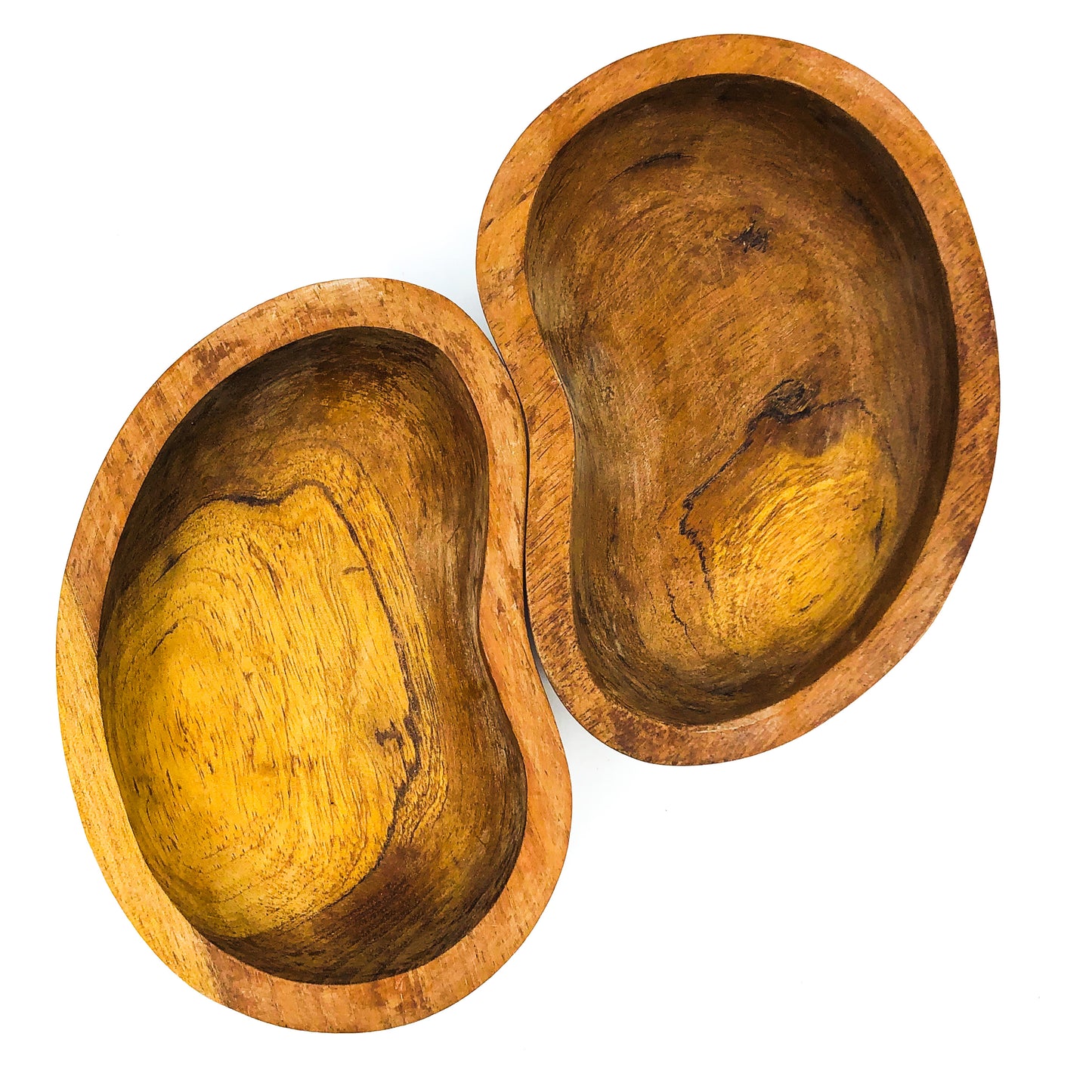 S/2 Monkey Pod Wood Kidney Shaped Bowls / Catch All, 1 Available