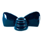 Vintage Ceramic Black Bow Candle Holders