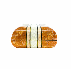 Maitland Smith Tessellated Stone with Brass Inlay Pillow Box