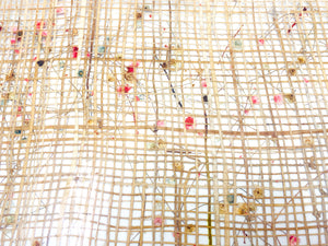 S/4 Vintage Flower & Straw Plastic Placemats