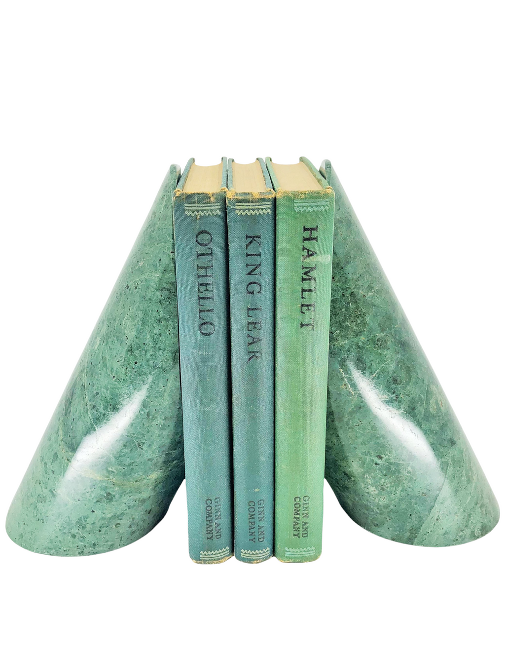 Geometric Green Marble Bookends