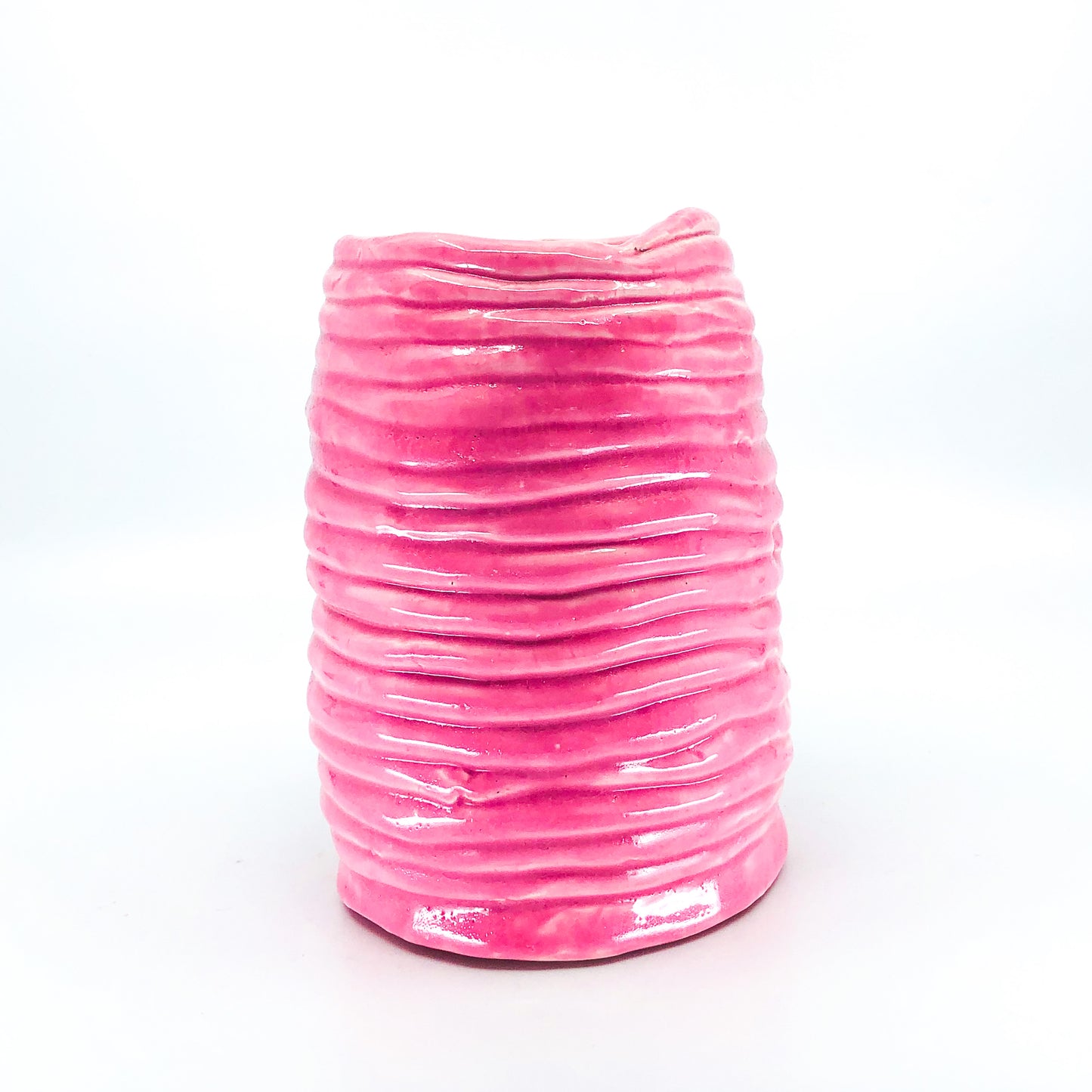 Vintage Handmade Ceramic Blush Pink Vase
