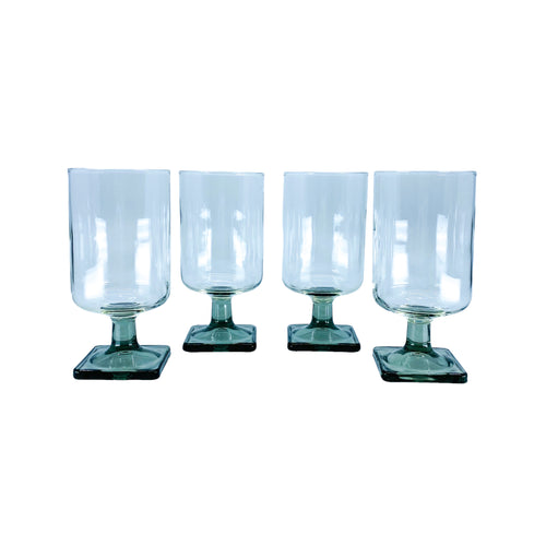 Vintage Federal Glass Goblets Nordic Midnight Smoke