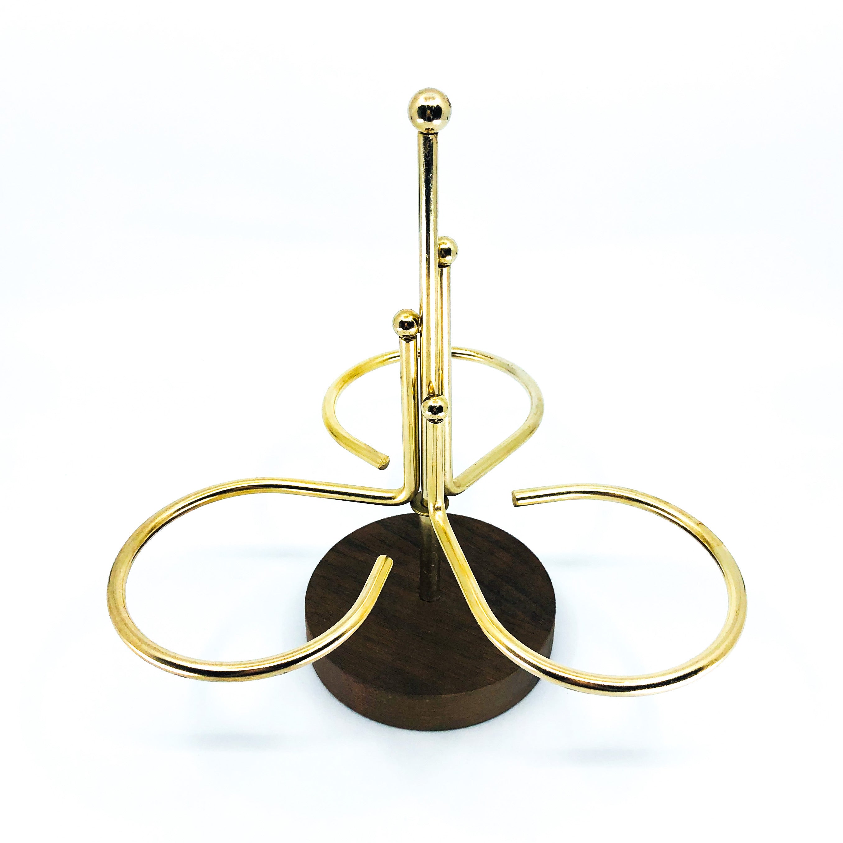 MCM Brass & Teak Wood Condiment Caddy