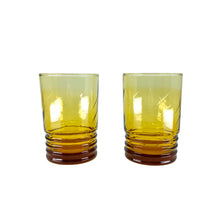 Libbey Amber Glass Swirl Tumblers, Pair