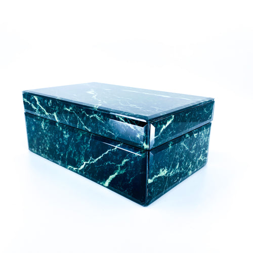 Green Marble Glass Design Keepsake Box