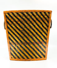 Vintage Woven Leather Magazine Holder
