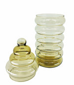 Holmegaard Primula Smoked Glass Jar, Designed by Jacob Bang